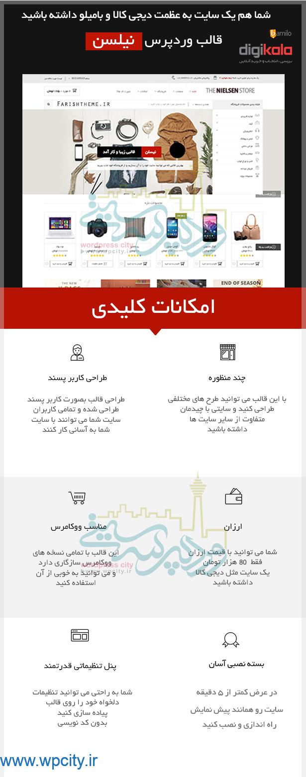 قالب وردپرس فروشگاهی نیلسن